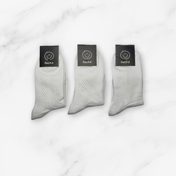 [10154] - 3 Pairs Men’s Cotton Blend Crew Socks – Odor-Resistant, Breathable & Minimal 