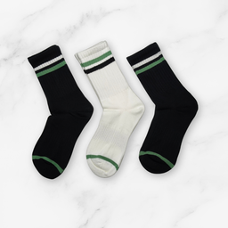 [10152] - 3 Pairs Men’s High-Cotton High-Cut Crew Socks – Breathable, Cushioned & Sweat-Absorbing 