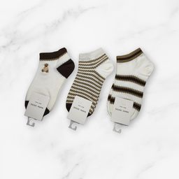 [10144] - 3 Pairs Women’s Modal Blend Low-Cut Ankle Socks – Soft, Breathable & Minimal 