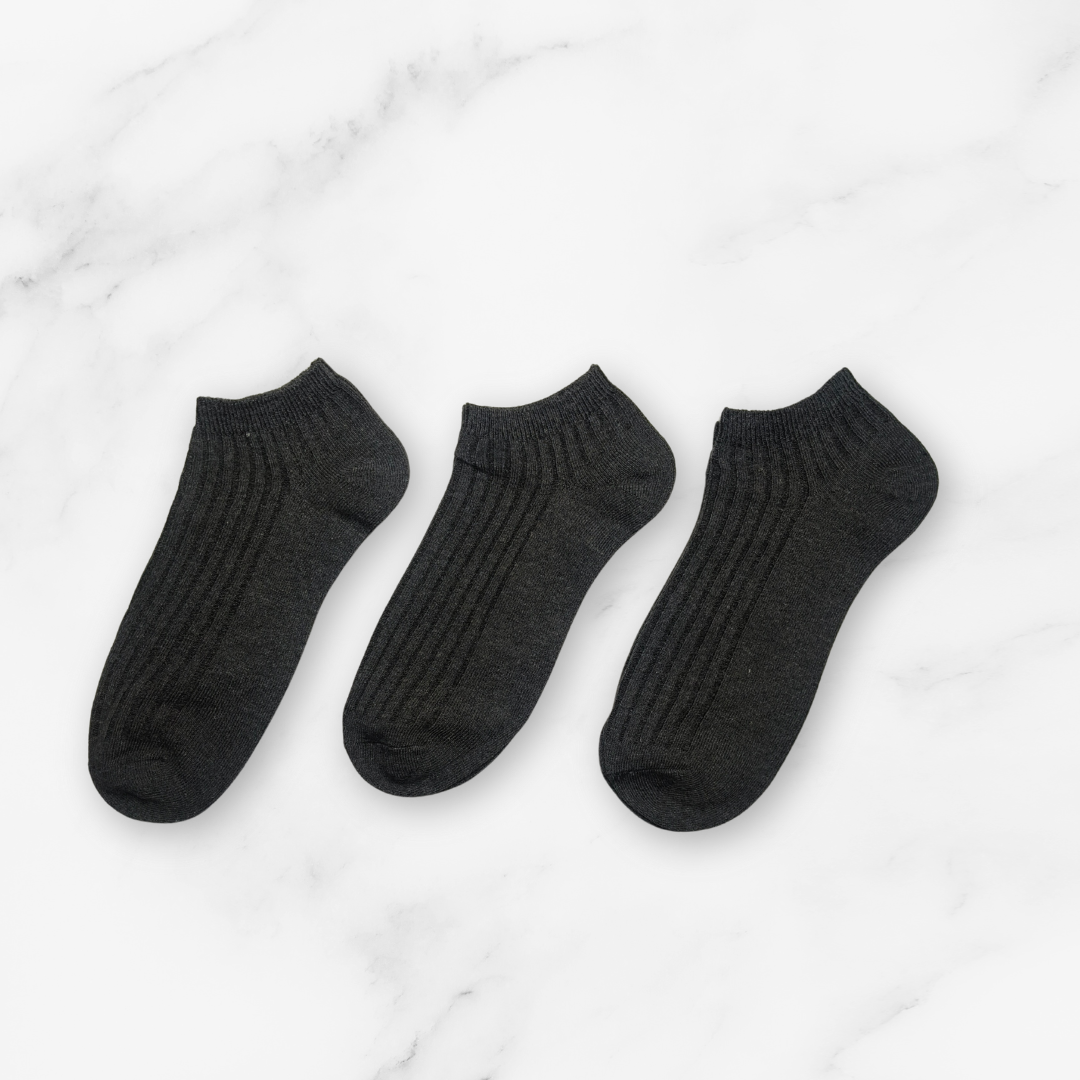 [10139B] - 5 Pairs Unisex Low-Cut Ankle Socks – Soft, Breathable & Minimal_1