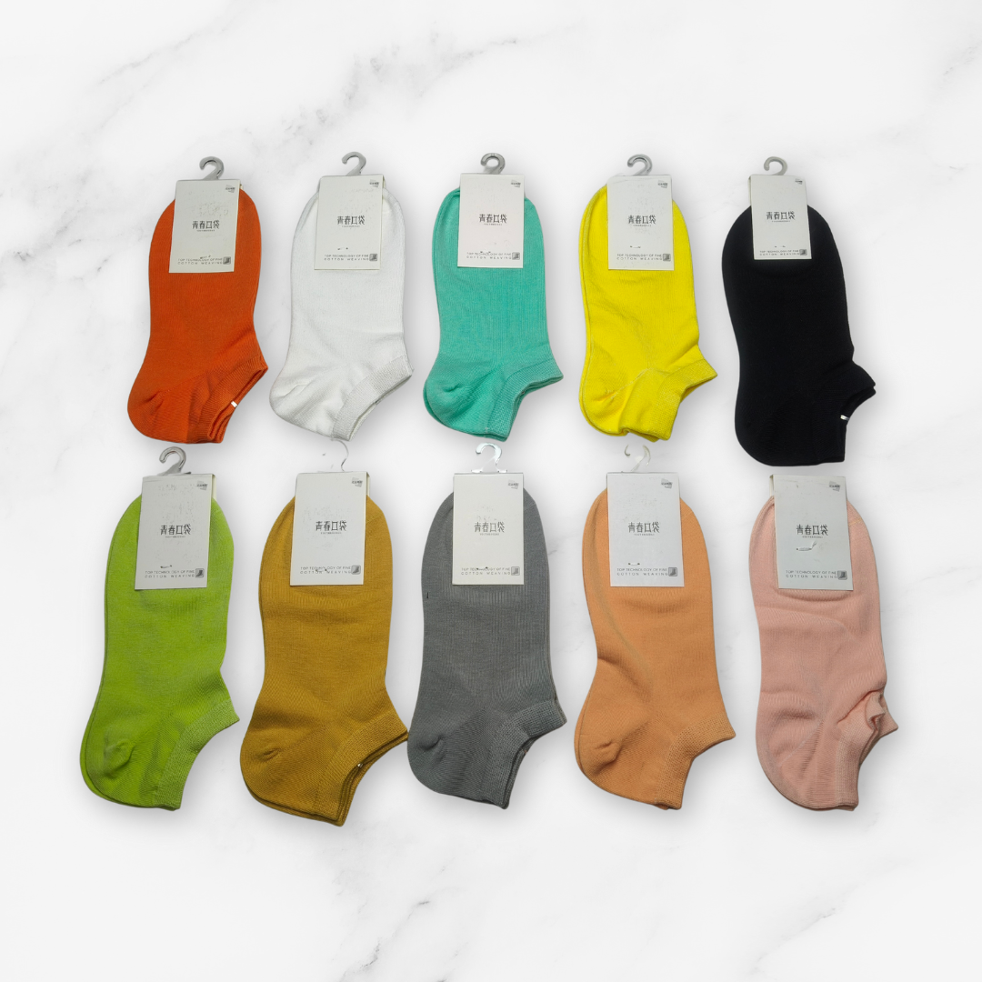[10136] - 3 Pairs Unisex Cotton Low-Cut Ankle Socks – Soft, Breathable & Minimal _1
