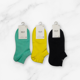 [10136] - 3 Pairs Unisex Cotton Low-Cut Ankle Socks – Soft, Breathable & Minimal 
