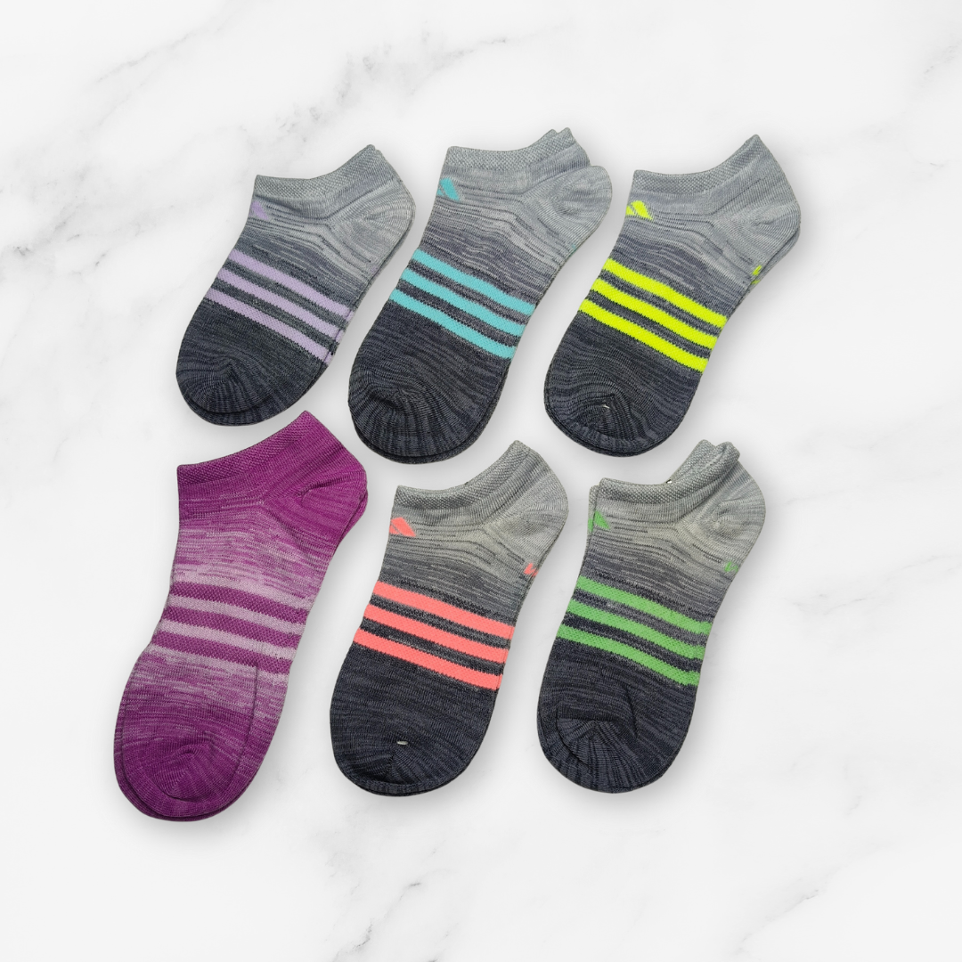 [10133] - 3 Pairs Women’s Cotton Blend Low-Cut Ankle Socks – Breathable Stripes/Plain & Comfort _1