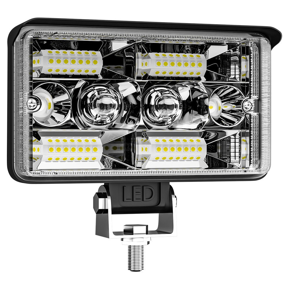 Manufacturer direct sales 4 inch Yuanbao spotlight vehicle auxiliary lighting LED dual color spotlight car work light universal