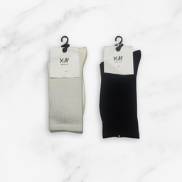 [10166] - 4 Pairs Women’s Cotton-Spandex High-Cut Crew Socks – Soft, Breathable & Minimal 