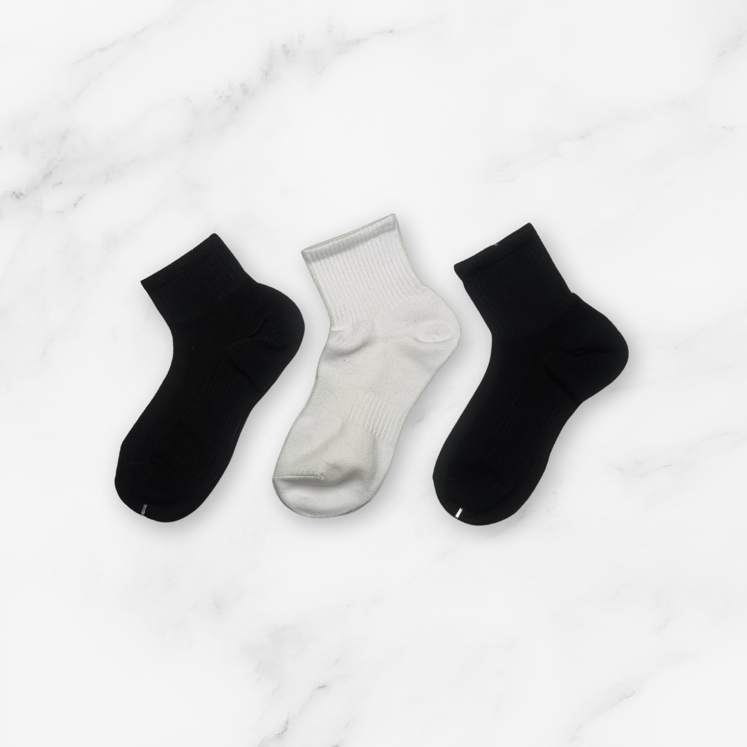 [10163] - 3 Pairs Men’s Cotton Blend Crew Socks – Breathable, Sweat-Absorbing & Minimal _6