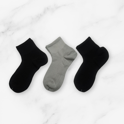 [10163] - 3 Pairs Men’s Cotton Blend Crew Socks – Breathable, Sweat-Absorbing & Minimal 