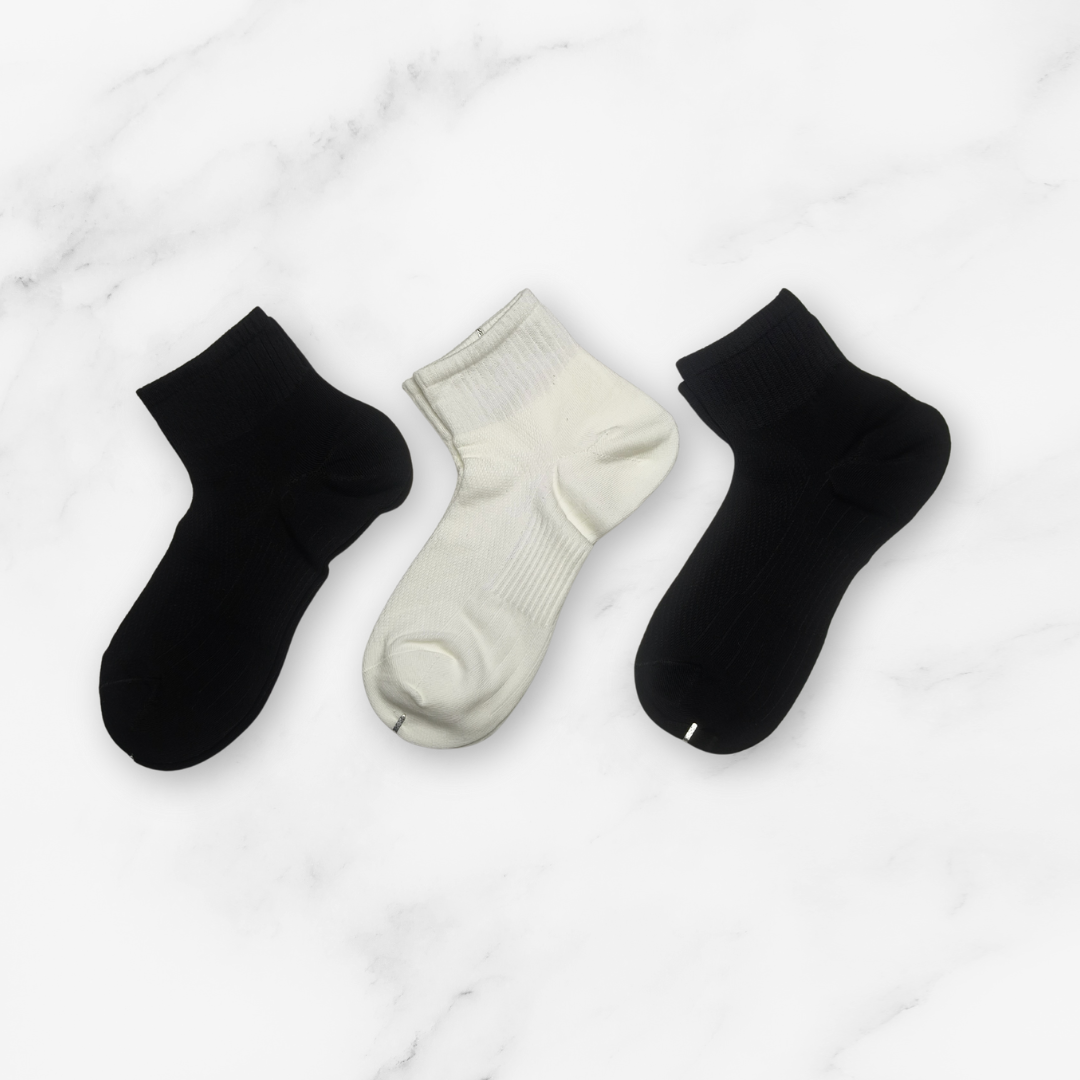 [10163] - 3 Pairs Men’s Cotton Blend Crew Socks – Breathable, Sweat-Absorbing & Minimal _9
