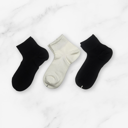 [10163] - 3 Pairs Men’s Cotton Blend Crew Socks – Breathable, Sweat-Absorbing & Minimal 