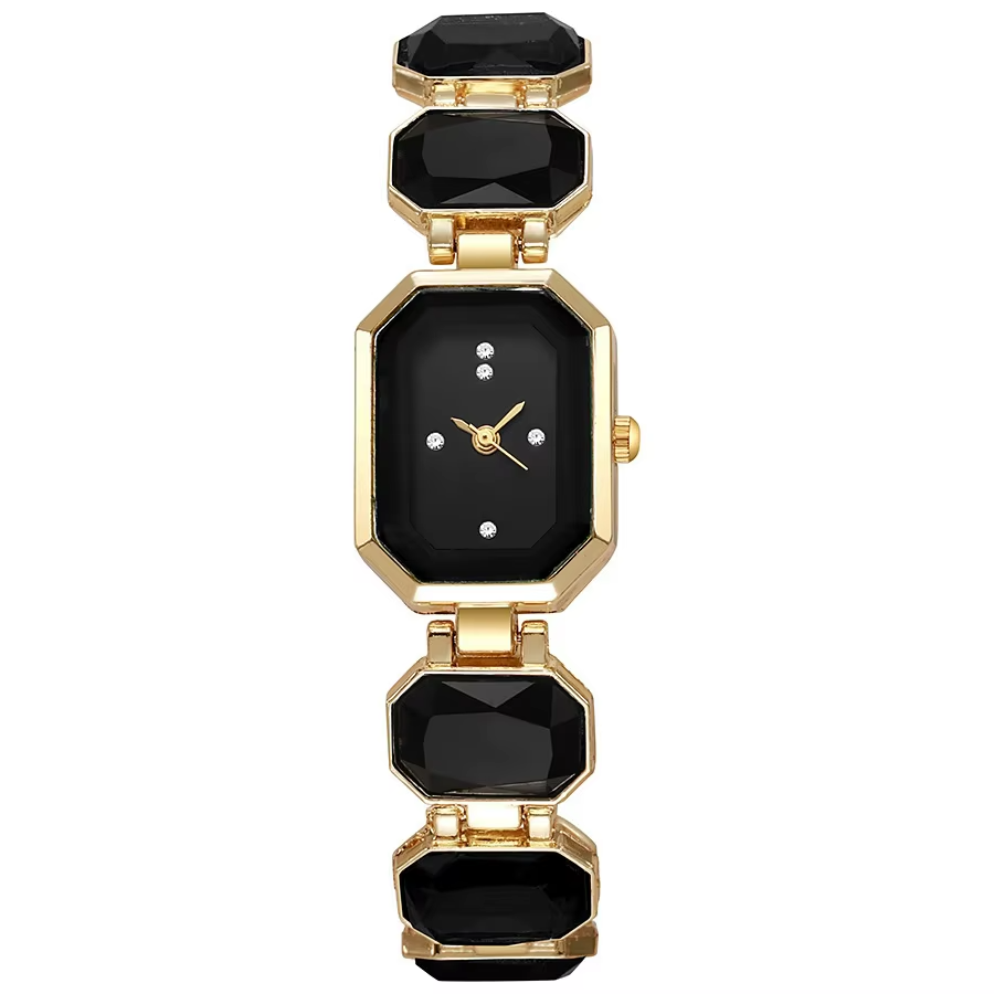 Montre Élégance Azura – Bracelet doré et cadran bleu royal_3