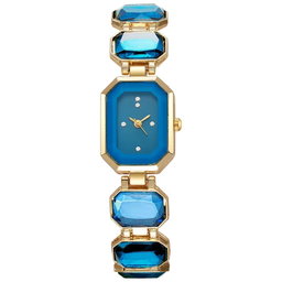 Montre Élégance Azura – Bracelet doré et cadran bleu royal