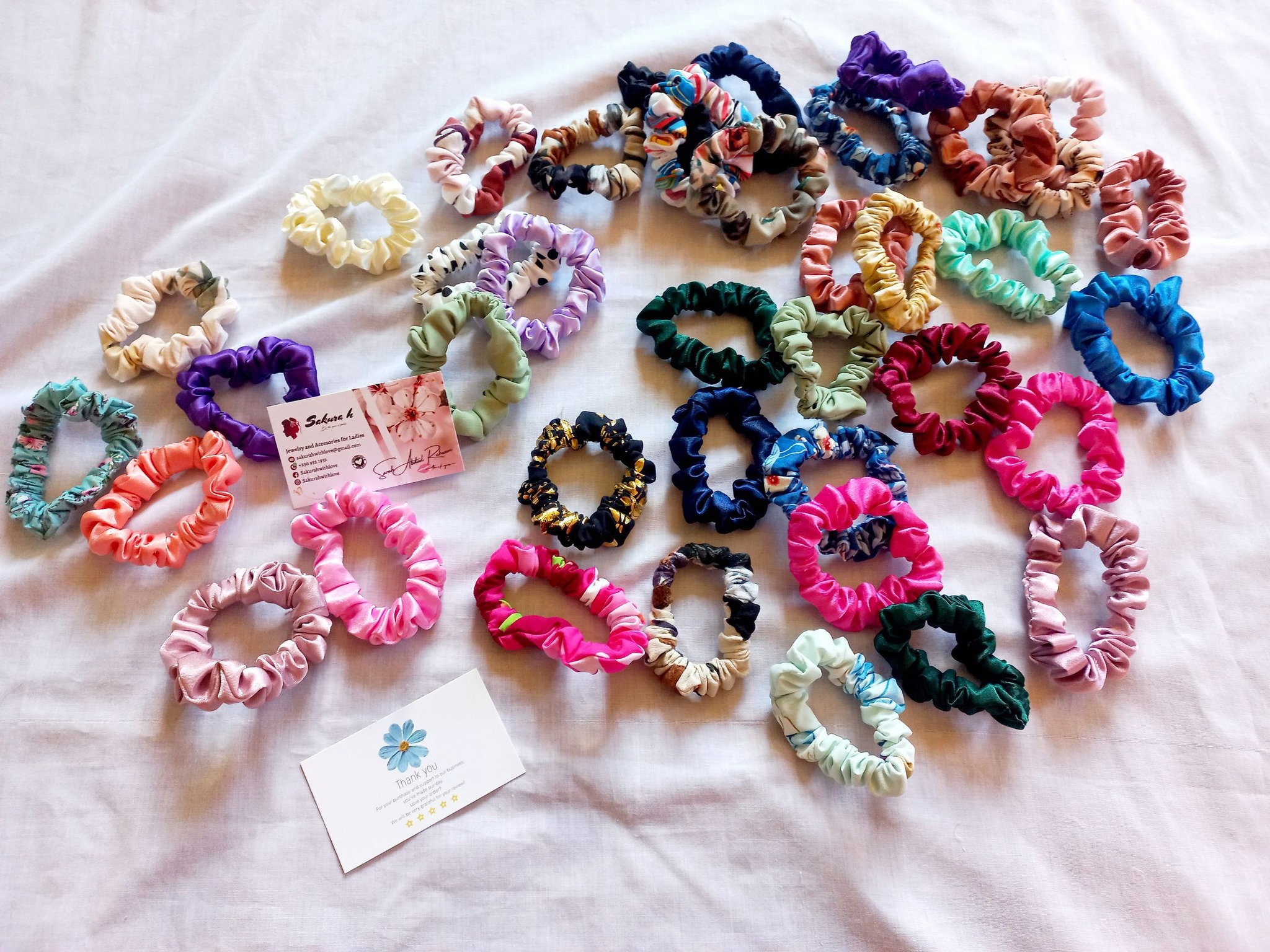 Wholesale Satin and Cotton Scrunchies – Skinny Size_1