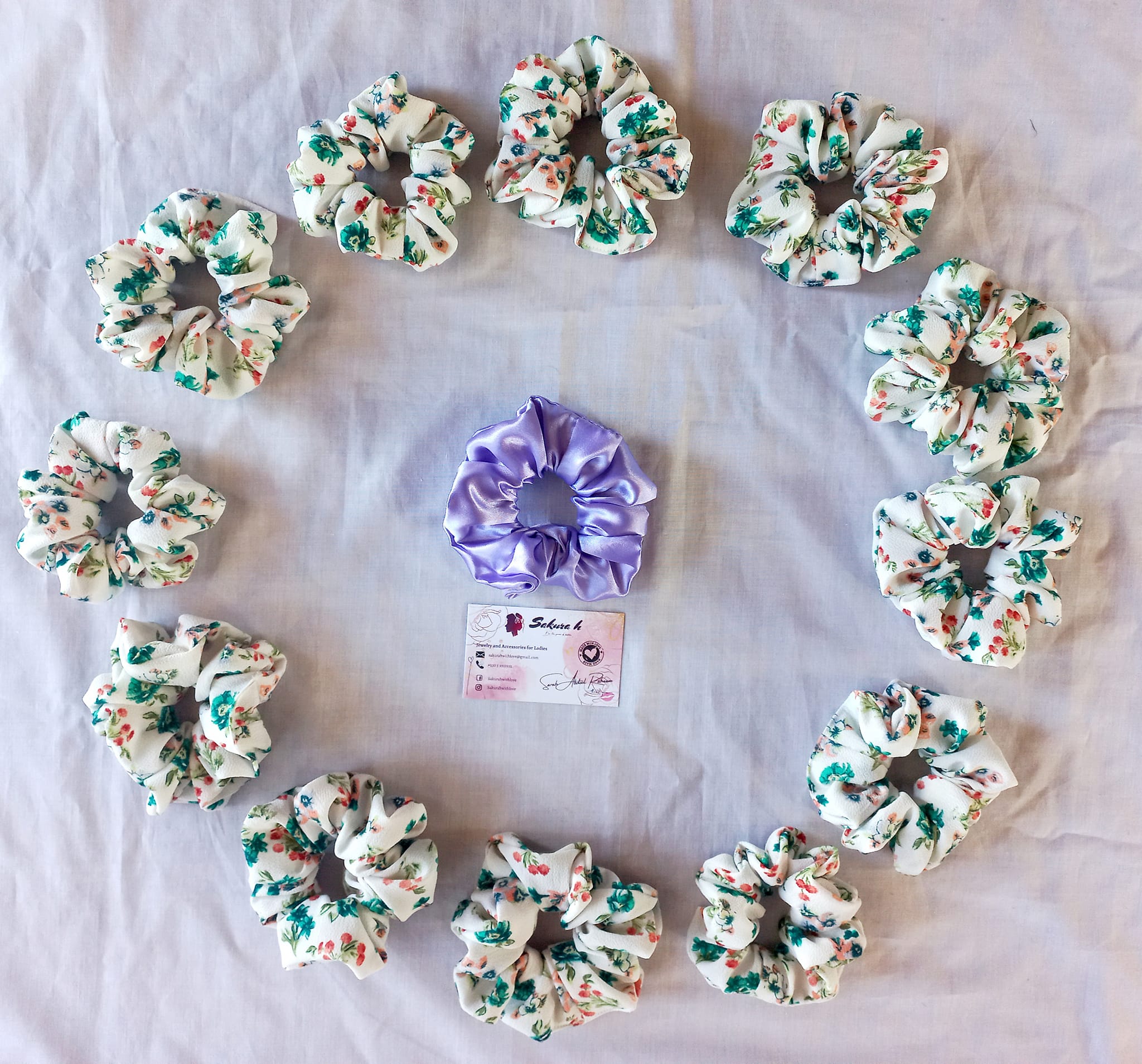 Wholesale Cotton Floral Scrunchie – Standard Size_1
