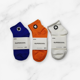 [10150] - 2 or 3 Pairs Unisex Cotton Blend Crew Socks – Breathable Alphabet/Shape Motifs 