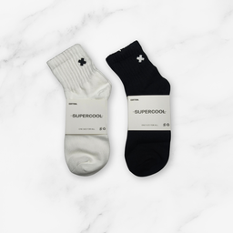 [10149] - 2 Pairs Men’s Cotton Blend Crew Socks – Soft, Breathable & Minimal 
