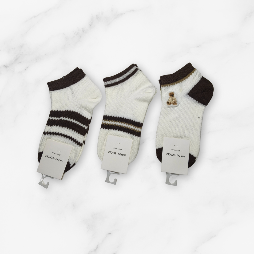 [10144] - 3 Pairs Women’s Modal Blend Low-Cut Ankle Socks – Soft, Breathable & Minimal _7