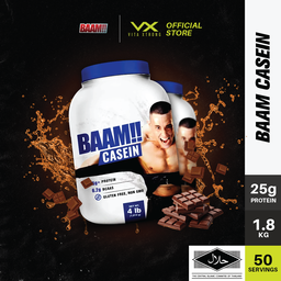 BAAM!!™ Casein Protein 4lbs (1.8kg) | Slow Release Night Protein • Lean Muscle Recovery • Lab-Tested Micellar Protein