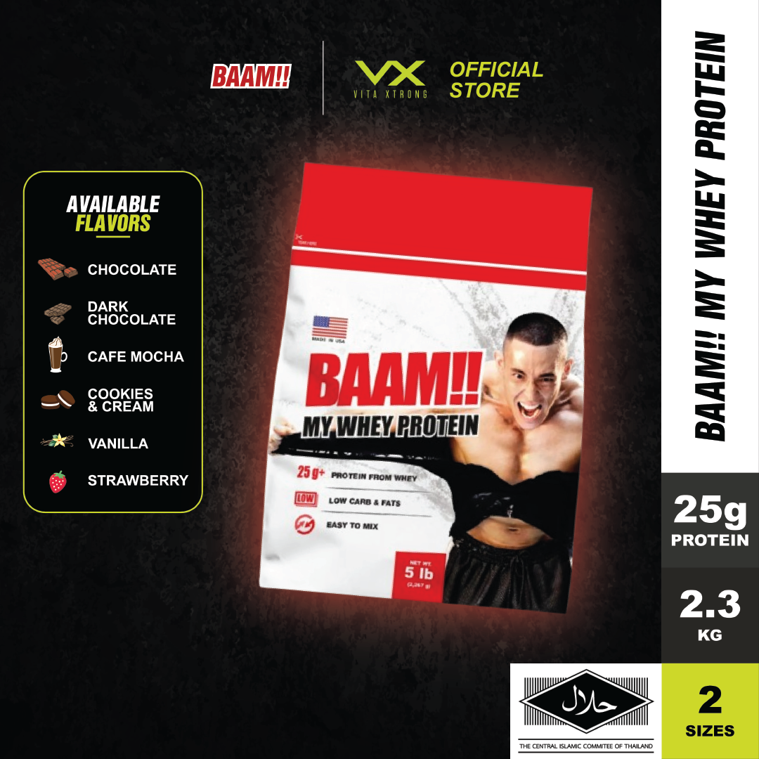 BAAM!!™ My Whey Protein Powder 10lbs | 25g Protein • Lab-Tested • Low Sugar • Muscle Growth & Recovery • Delicious Taste