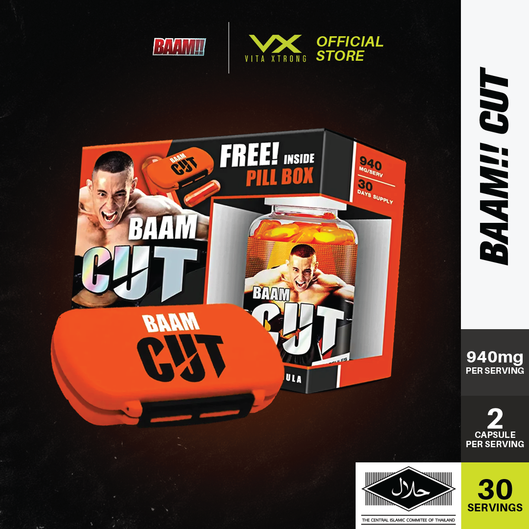 BAAM!! CUT FAT BURNER (60 Capsules / 30 Days Supply) | Metabolism Boost, Appetite Control, Energy Support + FREE Pill Box