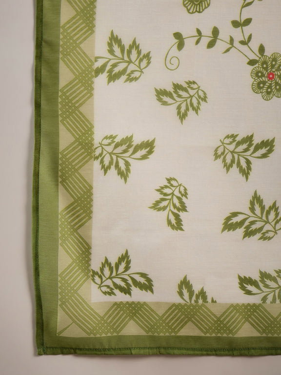 Green & White Roman Silk Embroidered Kurta With Trouser & Dupatta_2