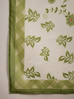 Green & White Roman Silk Embroidered Kurta With Trouser & Dupatta