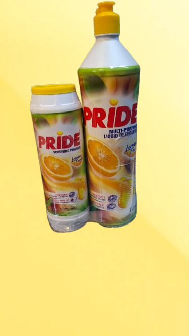Pride multi-purpose liquid detergent 1l + pride scouring powder 500gm