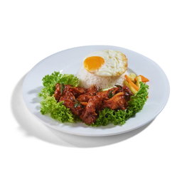 Nasi Lemak With Curry Chicken