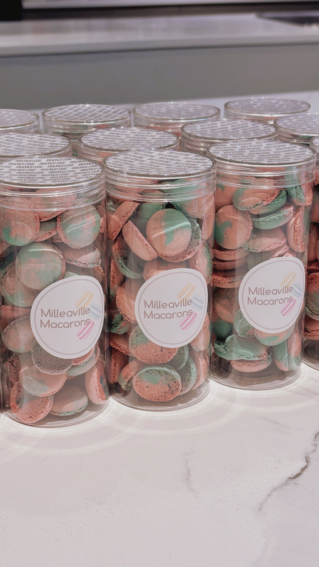 Mini Crunchy Macarons Shells (double the size of our OG black lid tub)