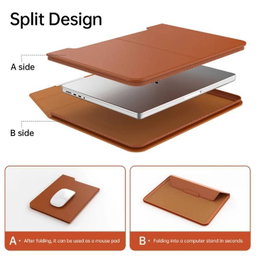 💻M2 Sac en cuir Protège PC Support 3 en 1  taille 13" 14" 15" 16"17" pouces ✅ Design professionnel et épuré ✅ Surface antidérapante + tapis de souris intégré 