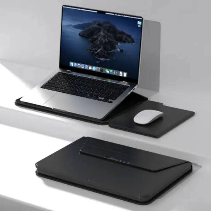 💻M2 Sac en cuir Protège PC Support 3 en 1  taille 13" 14" 15" 16"17" pouces ✅ Design professionnel et épuré ✅ Surface antidérapante + tapis de souris intégré 
