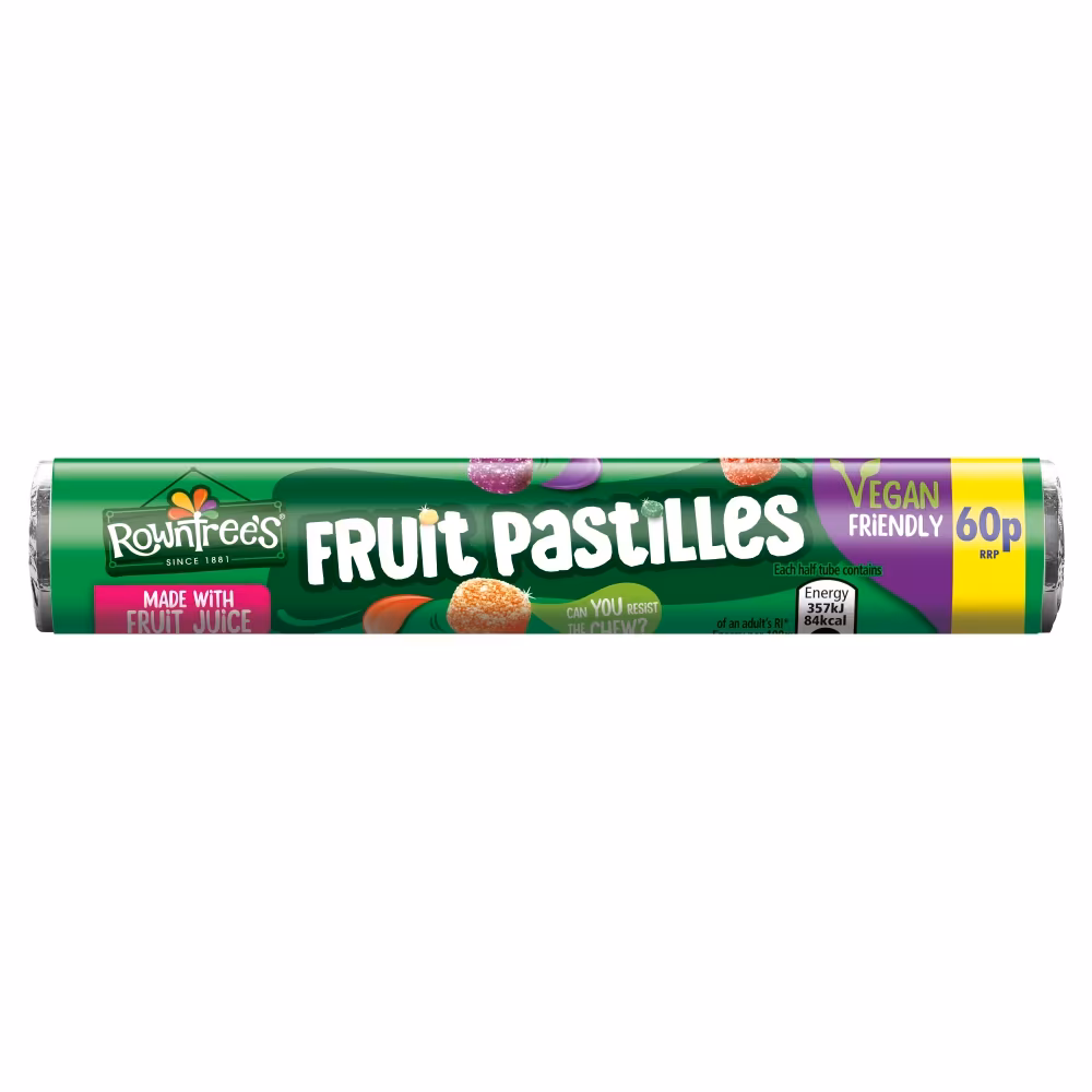 Rowntree's Fruit Pastilles Vegan Friendly Sweets Tube 48g_0