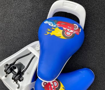 Kids saddle (dark blue & car cartoon art)_0