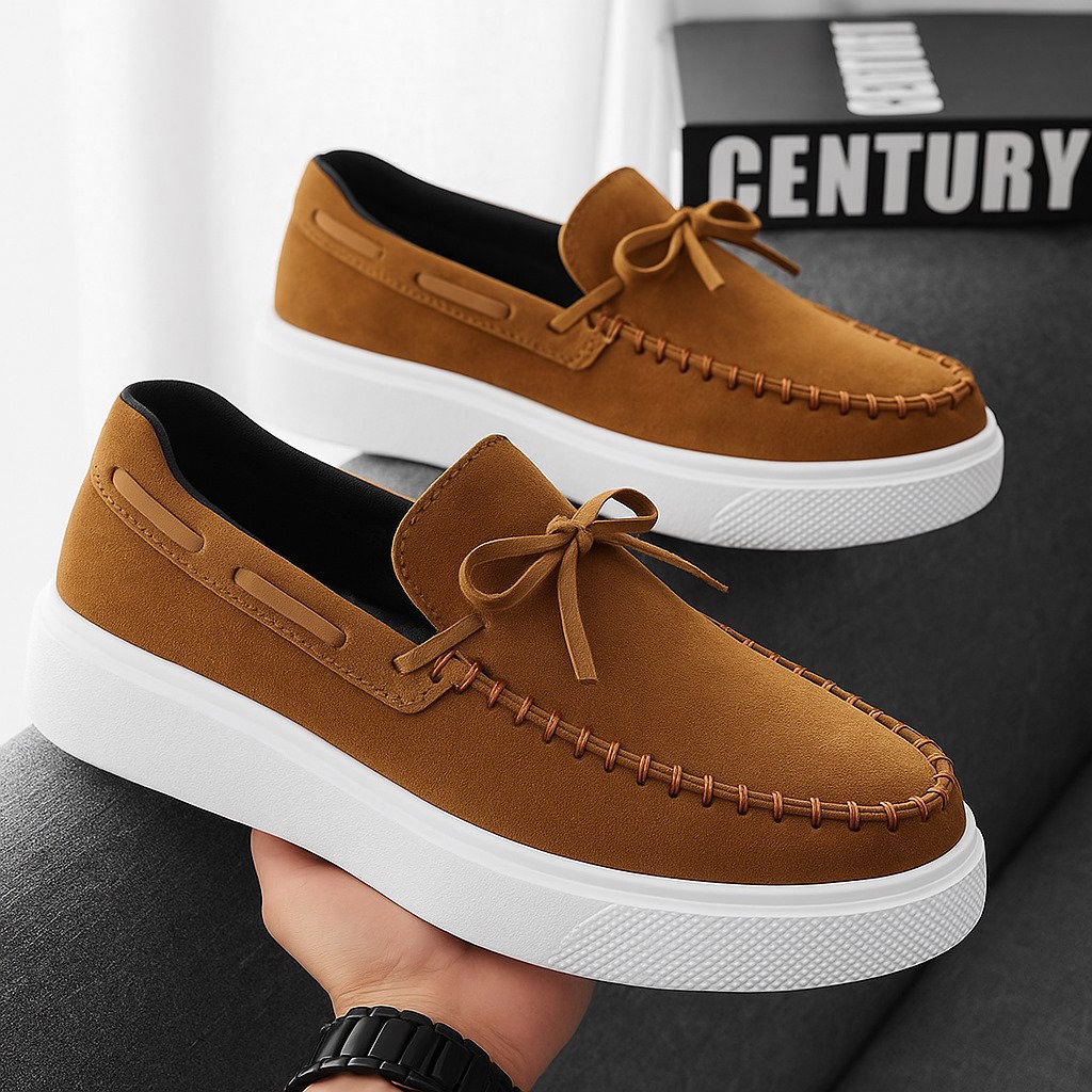 Mocassin sneakers en suédine – noir._2
