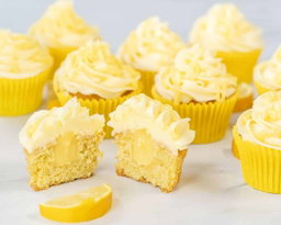 Vanilla with Lemon curds filled cupcakes