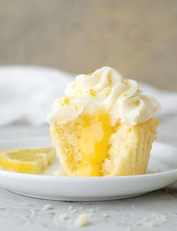 Vanilla with Lemon curds filled cupcakes
