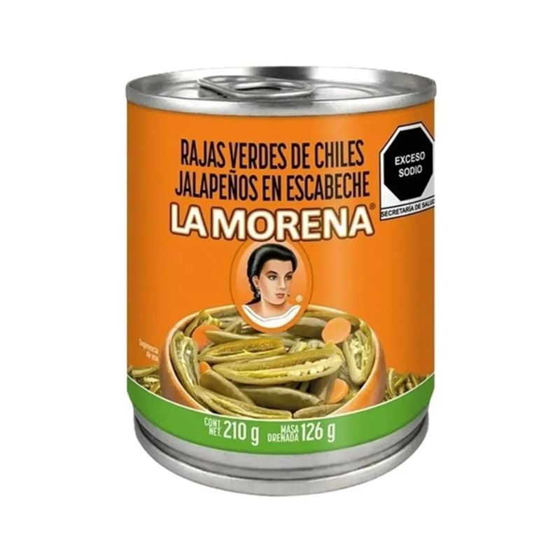 Rajas Verdes La Morena 210g