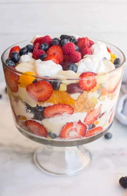 Fruit in Cream on Vanilla Sponge 
