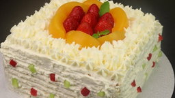 Fruit in Cream on Vanilla Sponge 