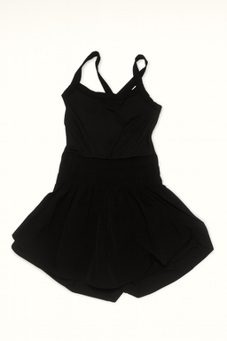 Enterizo corto negro con tirantes cruzados - Size S
