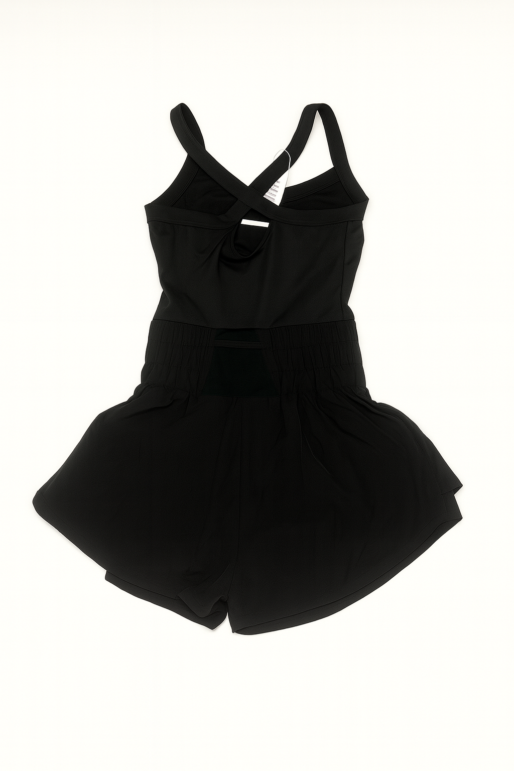 Enterizo corto negro con tirantes cruzados - Size S_1