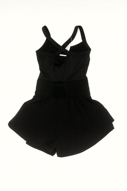 Enterizo corto negro con tirantes cruzados - Size S