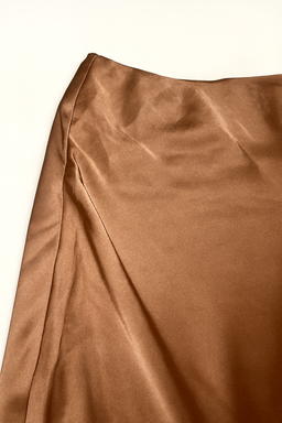 Falda midi satinada color caramelo - Size XS