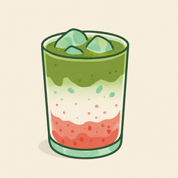 Strawberry Iced Matcha Latte [Okumidori]