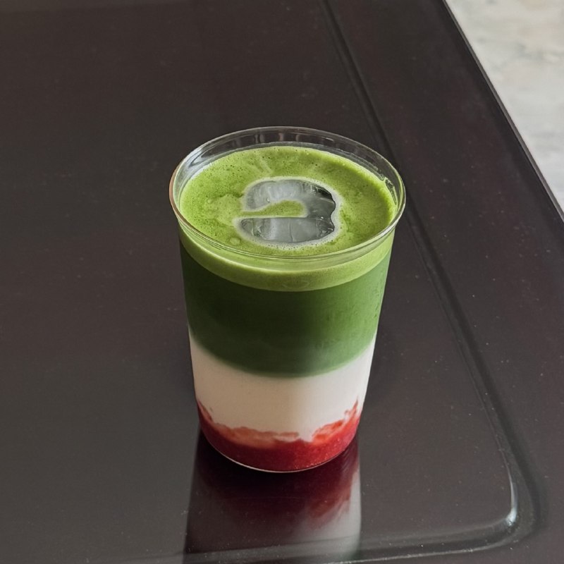 Strawberry earl grey matcha latte