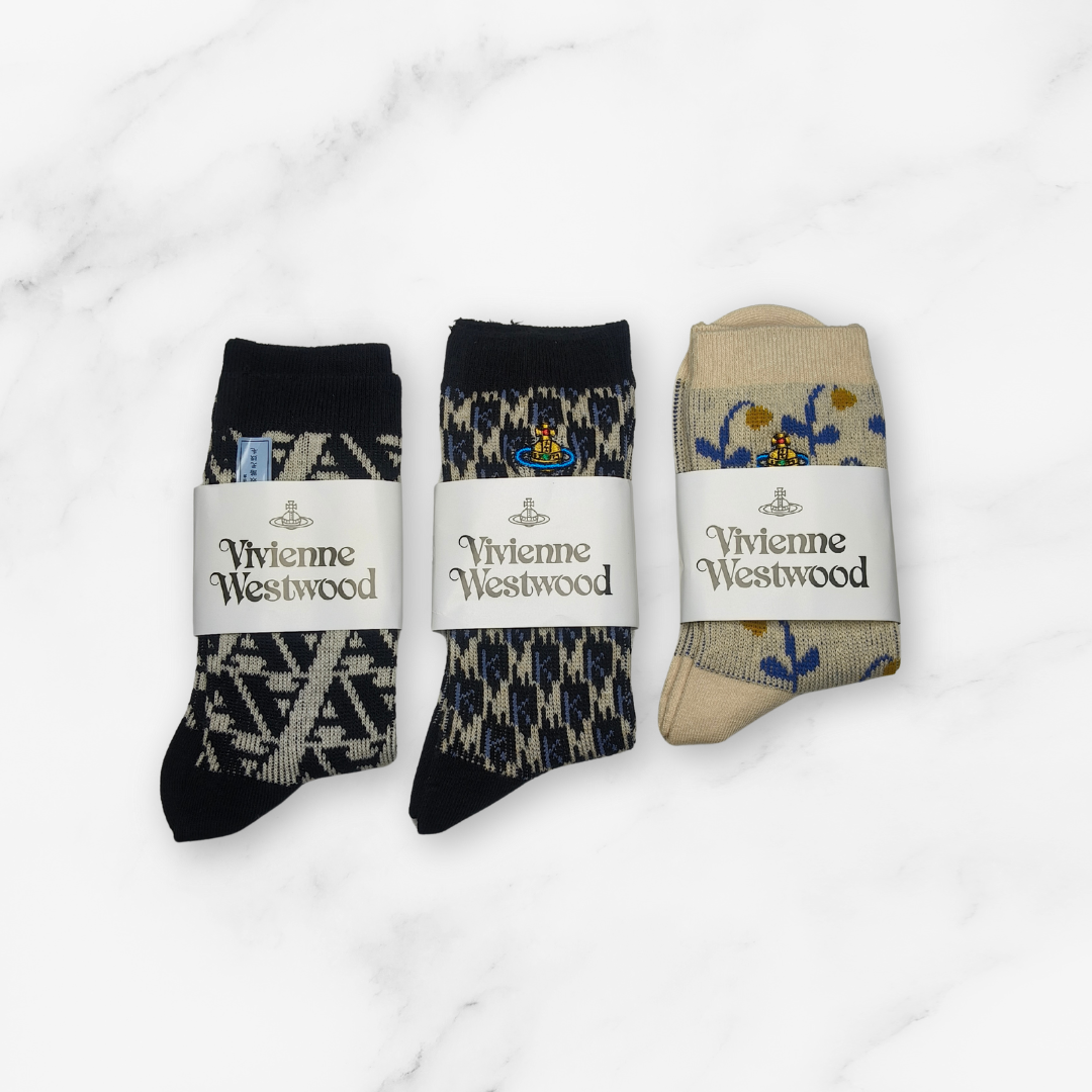 [20037] - 3 Pairs Women’s Cotton Blend High-Cut Crew Socks – Breathable Stripes/Shapes & Everyday Comfort_6