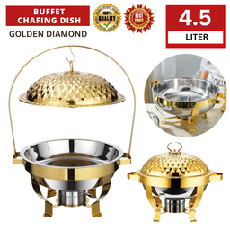 HOOK BUFFET CHAFING DISH 4.5L GOLDEN DIAMOND (BUFET PENGHANGAT MAKANAN)