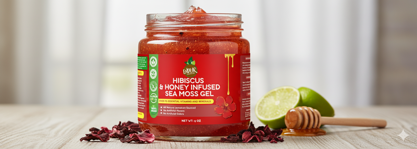 Hibiscus 🌺  & Honey Infused Sea Moss Gel_0