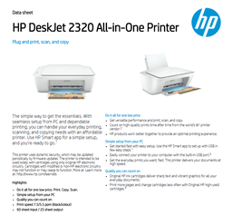 HP DeskJet 2320 All in One Printer