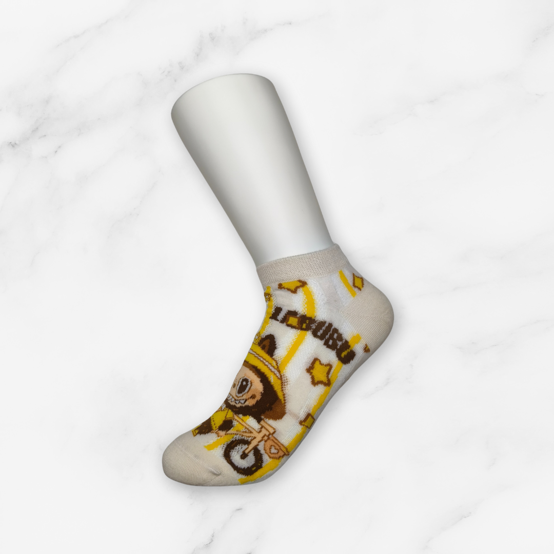 [10040] - 3 Pairs Women's High-Cotton Low-Cut Ankle Socks – Breathable, Assorted Graphic Motifs & Everyday Comfort_4