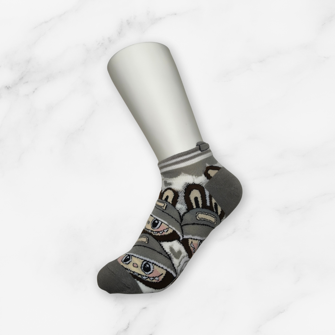 [10040] - 3 Pairs Women's High-Cotton Low-Cut Ankle Socks – Breathable, Assorted Graphic Motifs & Everyday Comfort_6